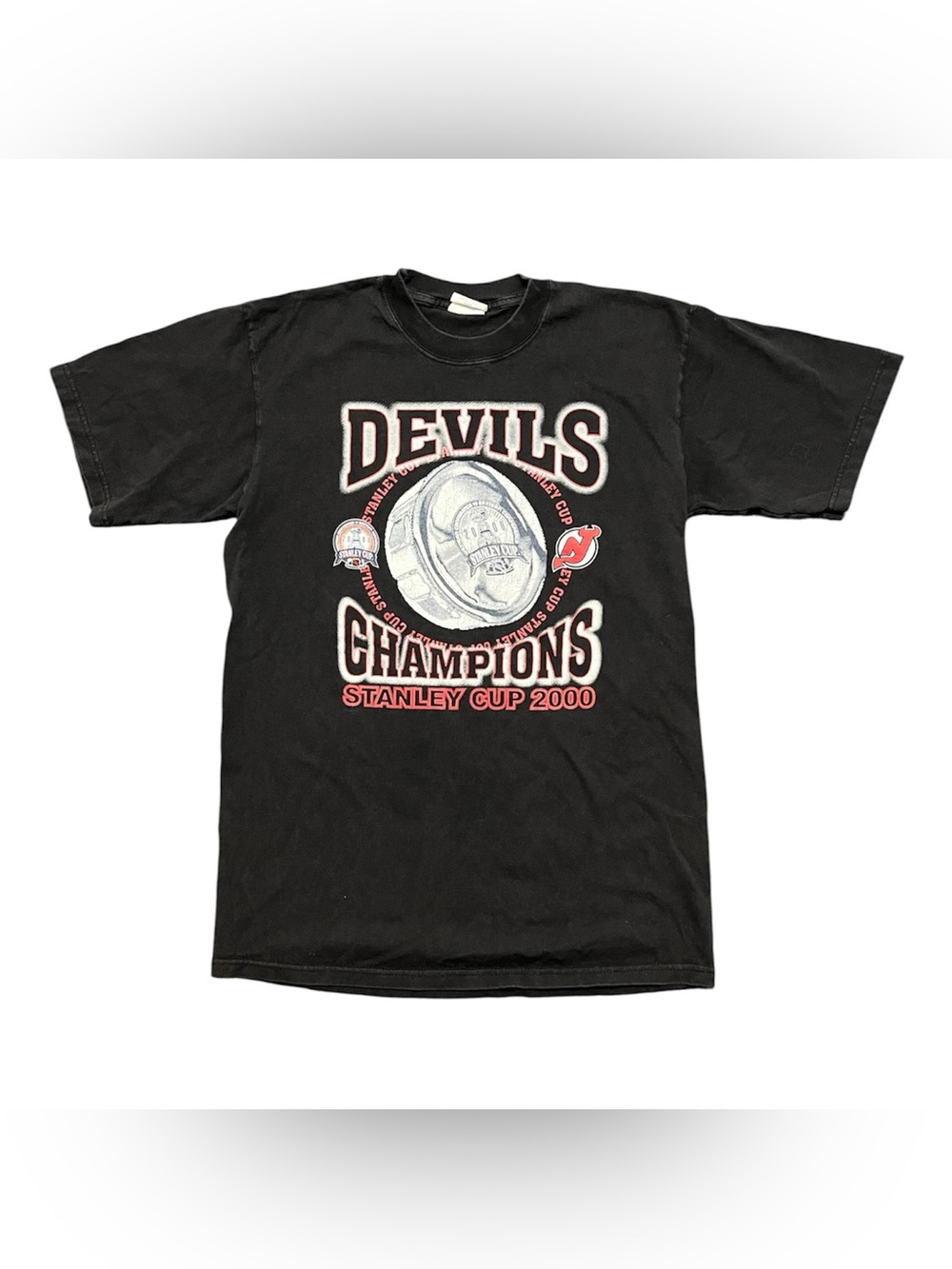 Vintage 2000 New Jersey Devils Stanley Cup Champions T-Shirt NHL Hockey Black XL